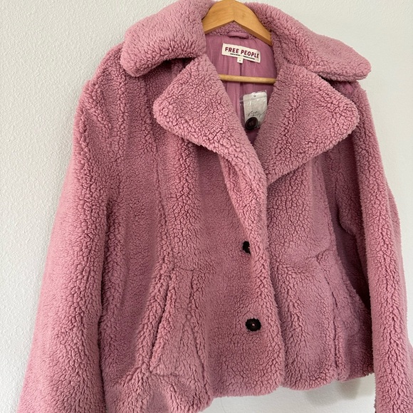 Free People Joplin Cozy Jacket Smoked Pink - Picture 4 of 7
